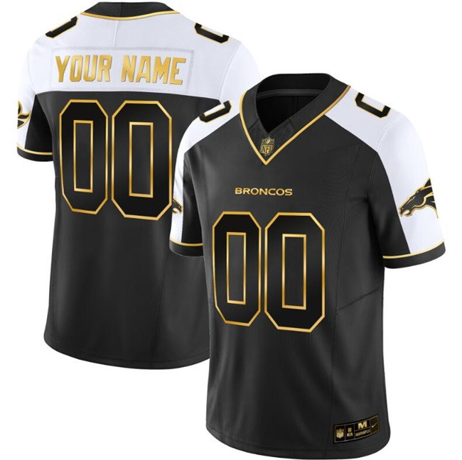 Men's Denver Broncos Active Player Custom Black Gold 2024 F.U.S.E. Vapor Limited Stitched Jersey Men's Denver Broncos Active Player Custom Black Gold 2024 F.U.S.E. Vapor Limited Stitched Jersey